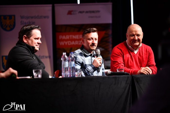 Spotkanie z Adamem Małyszem i burmistrzem Tomaszem Bujokiem